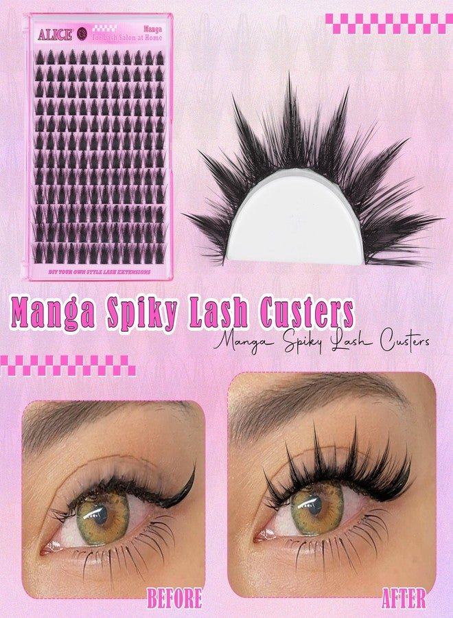 أليس مجموعة رموش ALICE Manga Lash Clusters Wispy Cluster Eyelash Extensions with Spikes Anime Natural lash Clusters Individual lashs DIY at Home (144pcs/10-18mm/CD- Curly) - Image 2